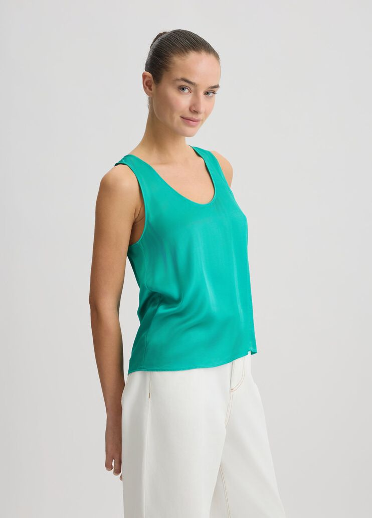 Emerald green satin top turquoise Liu Jo - large image number 0 Emerald green satin top turquoise Liu Jo - large image number 0