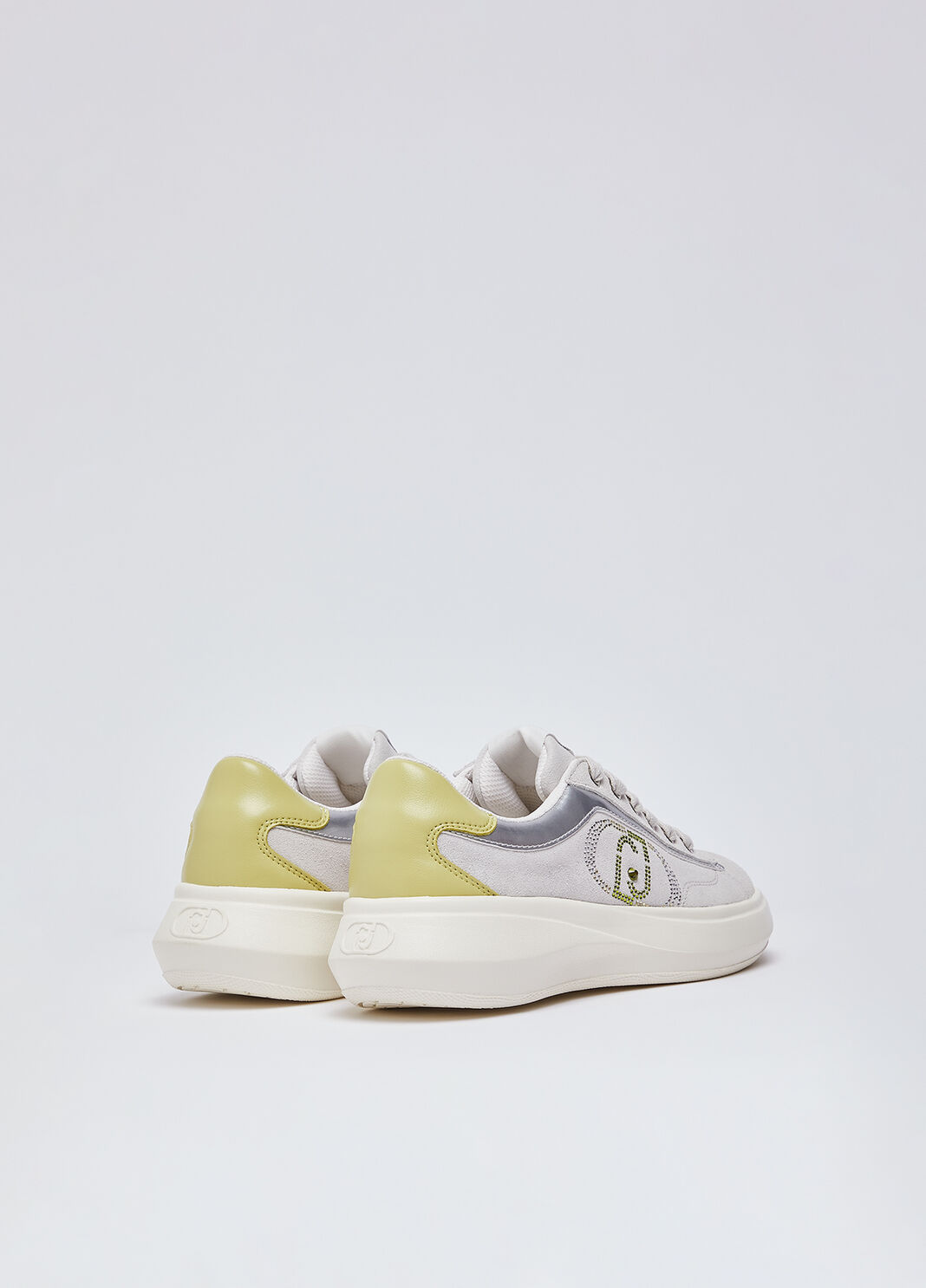 Sneakers en daim avec strass blanc cass&eacute; Liu Jo - large image number 2