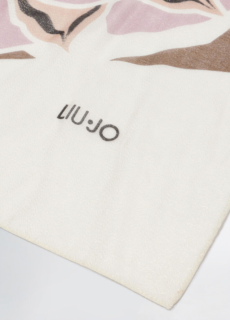 Lurex® foulard with floral print cream Liu Jo - large image number 4 Lurex® foulard with floral print cream Liu Jo - large image number 4