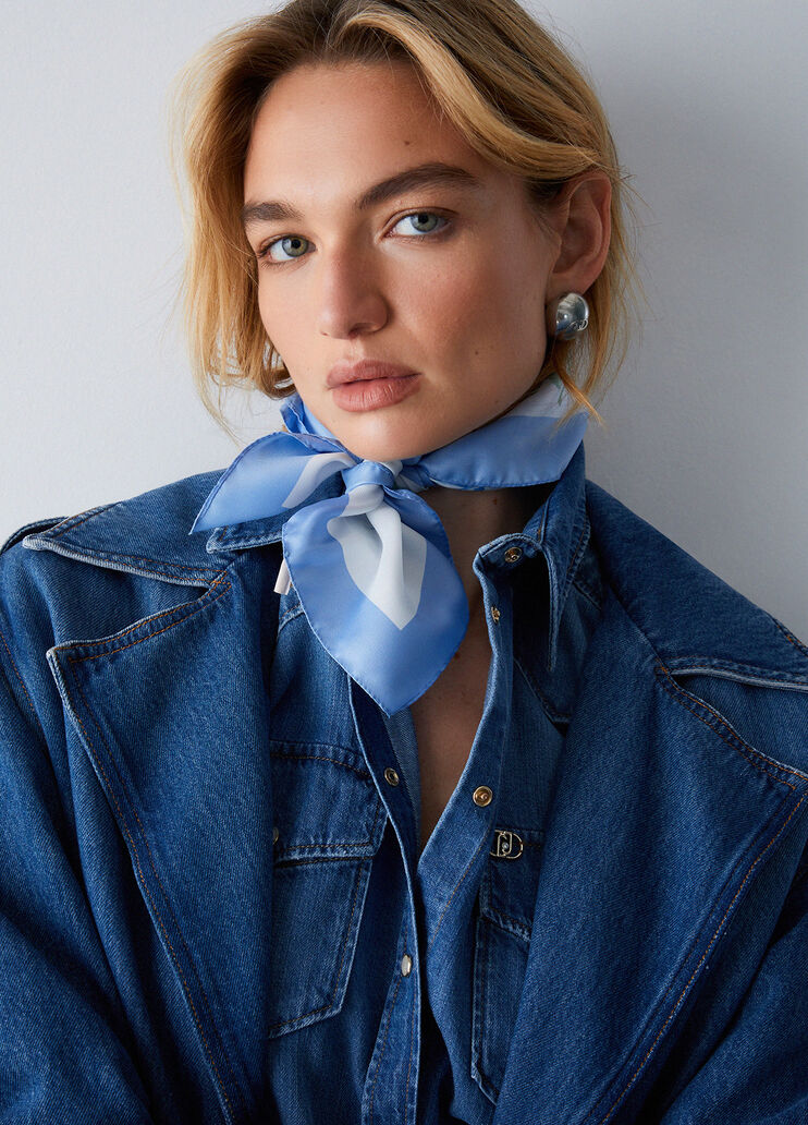 Foulard piccolo a fiori azzurro Liu Jo - medium