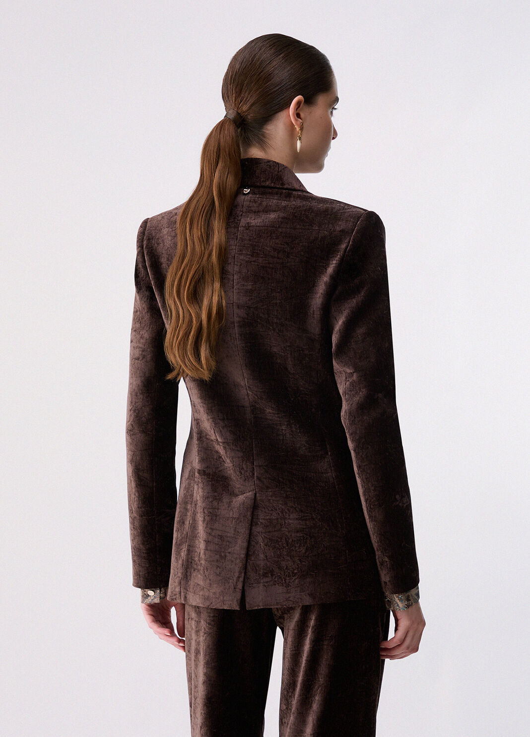 Velvet blazer dark brown Liu Jo - large image number 1