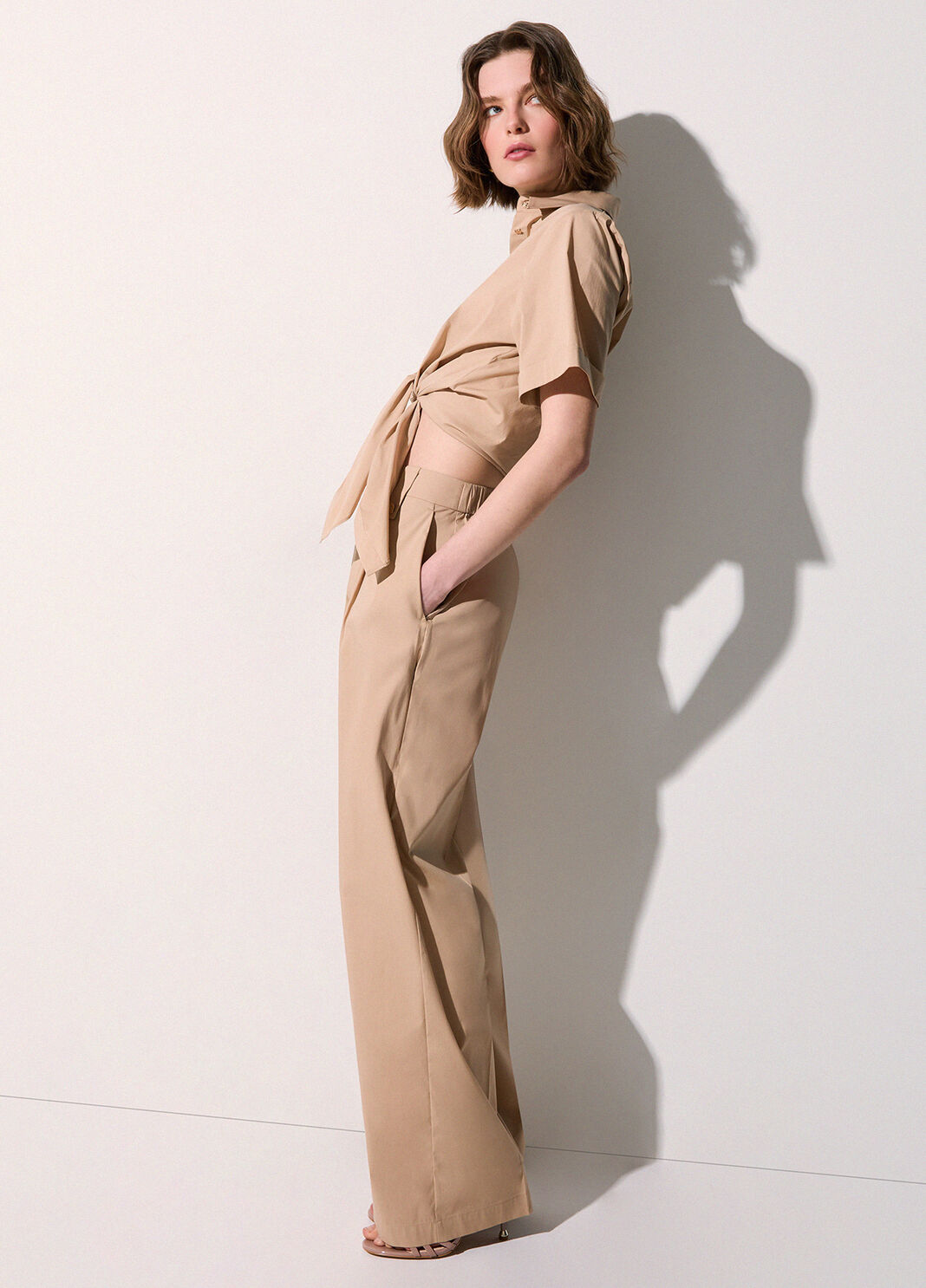 Poplin straight-leg trousers cappuccino Liu Jo - large image number 3