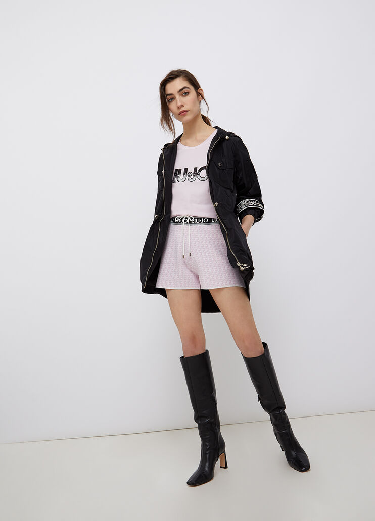 T-shirt with logo and gemstones pink/sequin Liu Jo - large image number 2