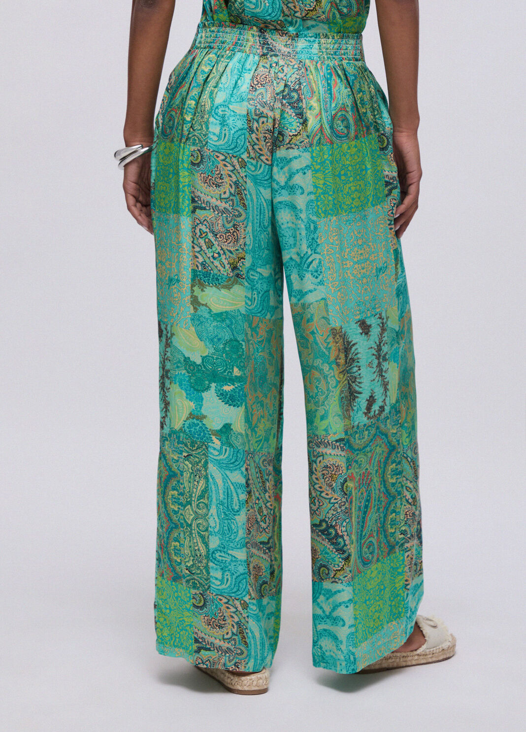 Bedruckte Satinhose Aquagr&uuml;n Liu Jo - large image number 1