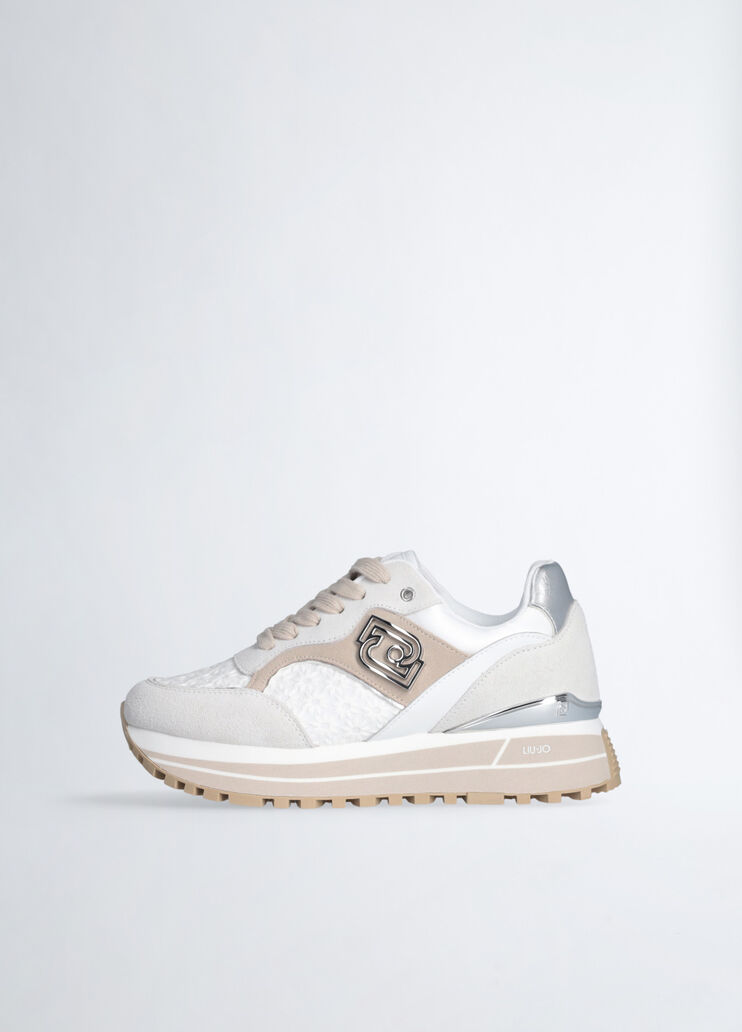 Platform sneakers with floral embroidery white Liu Jo - large image number 5 Platform sneakers with floral embroidery white Liu Jo - large image number 5