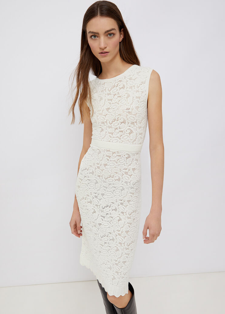 Lace midi dress chalk Liu Jo - large image number 0 Lace midi dress chalk Liu Jo - large image number 0
