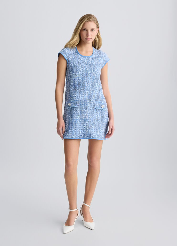 Short bouclé dress bright blue Liu Jo - medium Short bouclé dress bright blue Liu Jo - medium