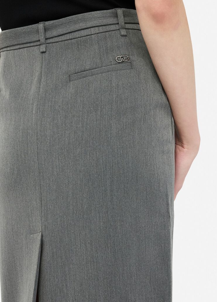 Midi skirt with bejewelled belt grey Liu Jo - large image number 3