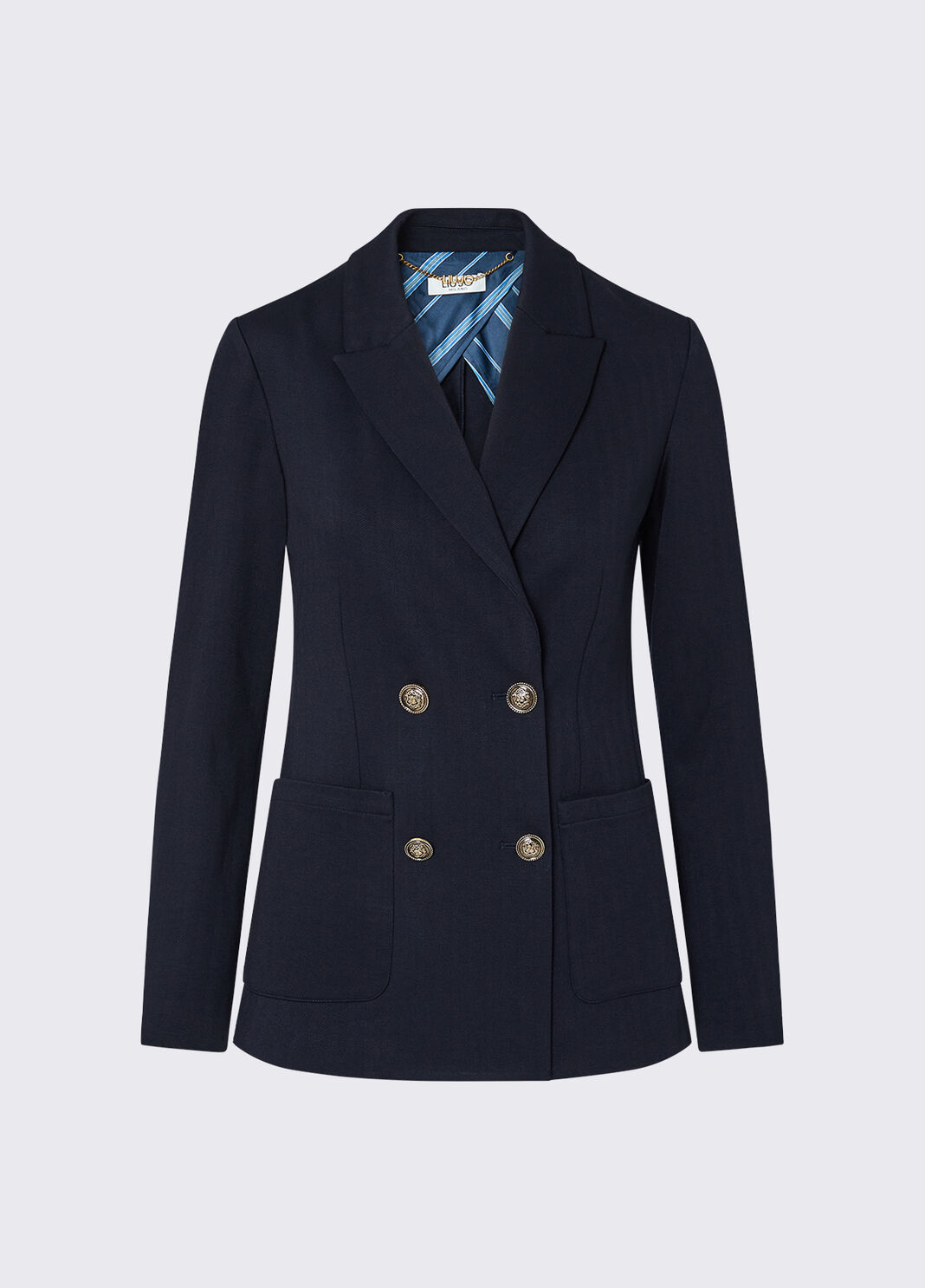 Chaqueta cruzada en punto Milano azul oscuro Liu Jo - large image number 6