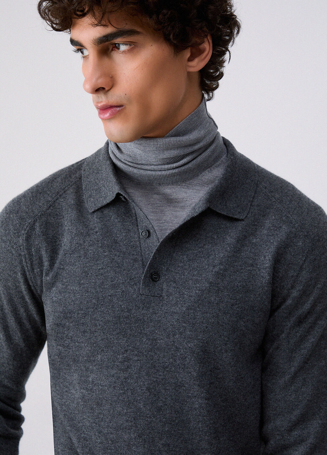 Poloshirt aus Wolle und Kaschmir Dunkelgrau Liu Jo - large image number 4