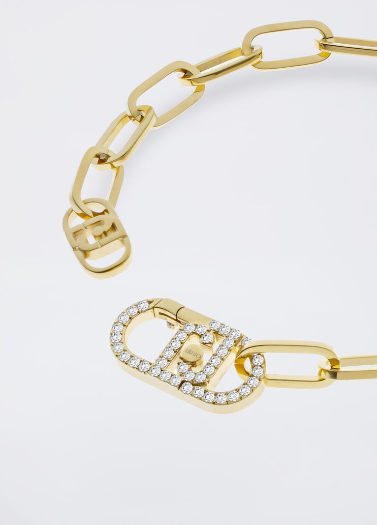Bracciale monogram con brill oro Liu Jo - large image number 2 Bracciale monogram con brill oro Liu Jo - large image number 2