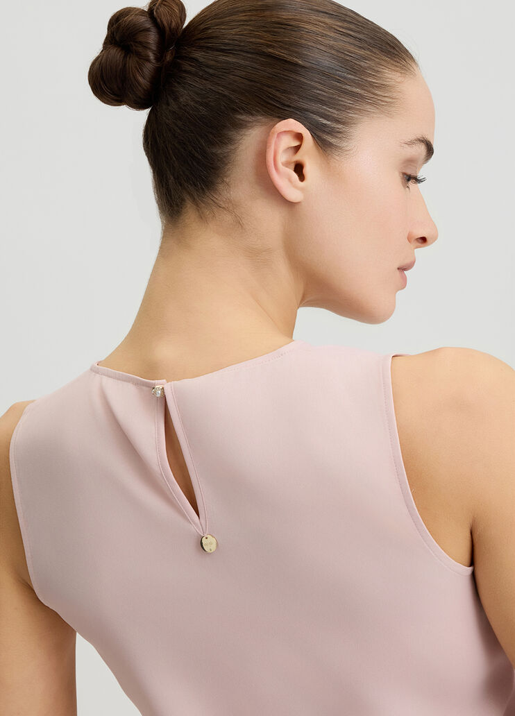 Georgette and satin top light pink Liu Jo - large image number 4 Georgette and satin top light pink Liu Jo - large image number 4