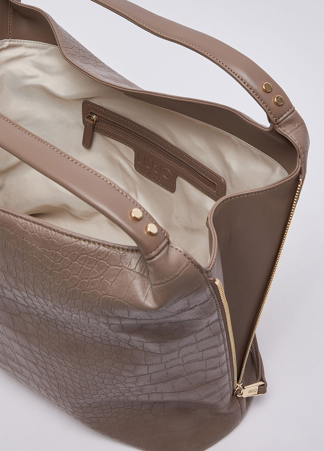 Large Croc-Effect Tote Bag mocha Liu Jo - large image number 6