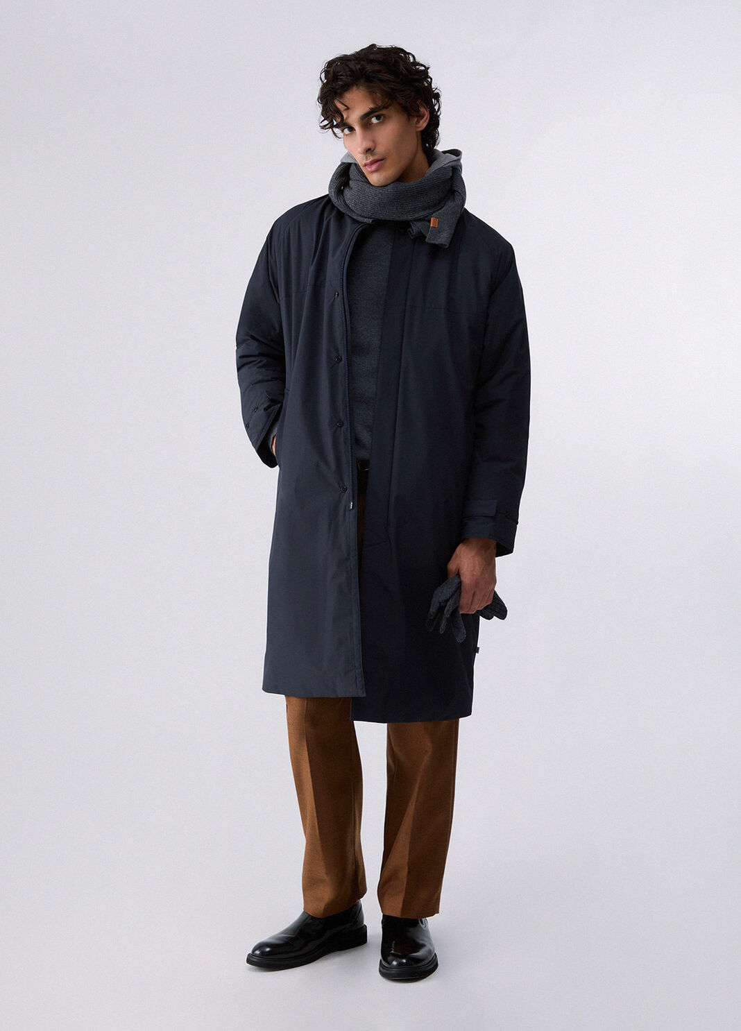 Trenchcoat lang gef&uuml;ttert Dunkelblau Liu Jo - large image number 5