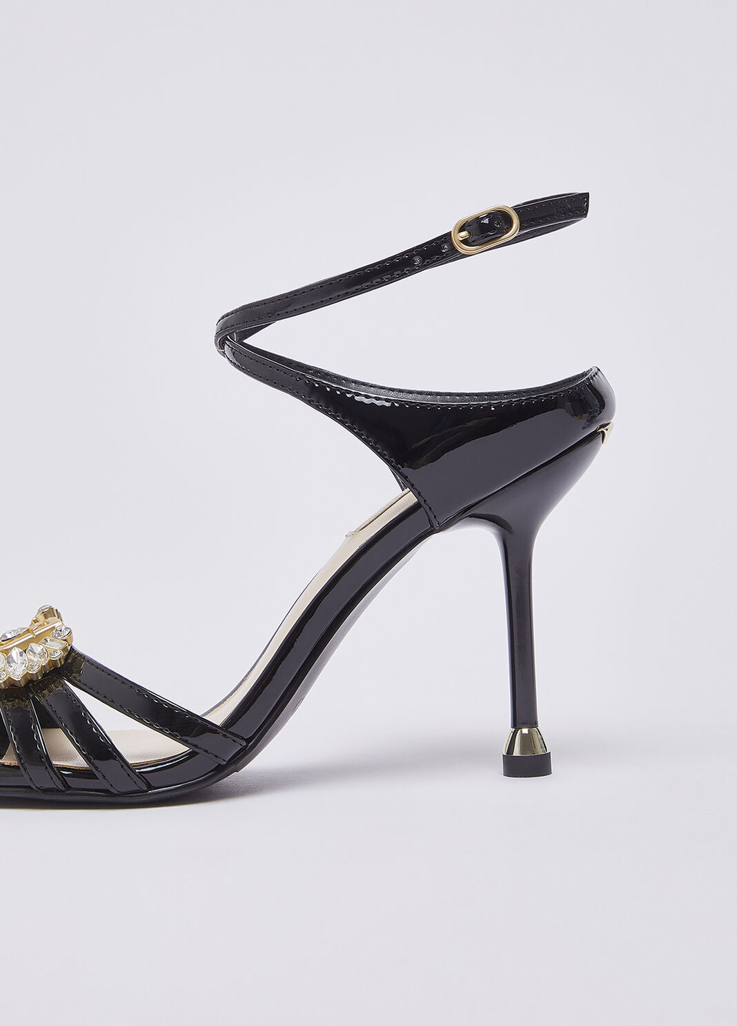 Patent leather sandals with bejewelled logo black Liu Jo - large image number 6
