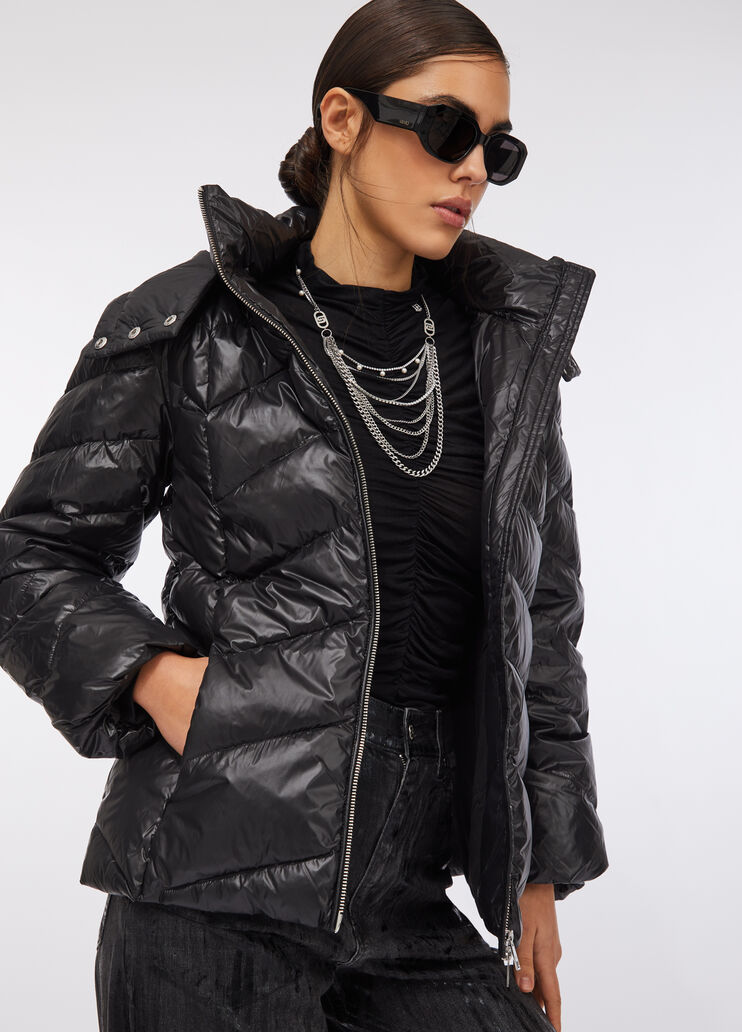 Пуховик с капюшоном черный Liu Jo - large image number 2