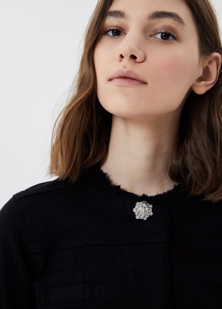 Giacca con castoni gioiello Nero con ricamo Liu Jo - large image number 2