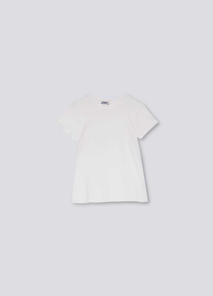 Футболка с вырезом молочно-белый Liu Jo - large image number 4 Футболка с вырезом молочно-белый Liu Jo - large image number 4