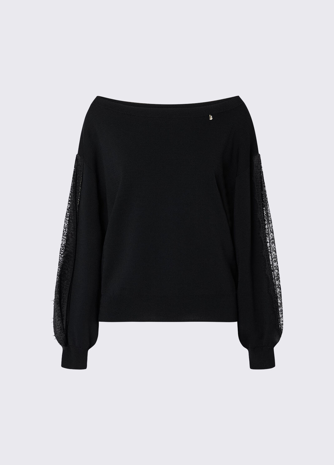 Sweater with lace inserts black Liu Jo - large image number 6