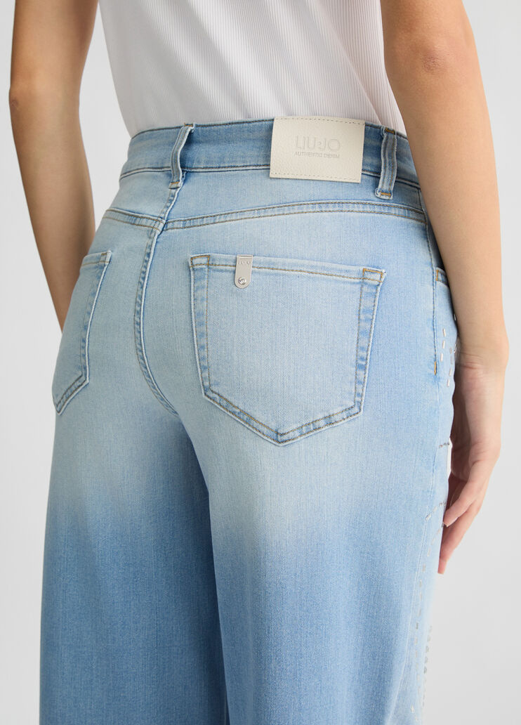Flared jeans with studs light denim Liu Jo - large image number 4 Flared jeans with studs light denim Liu Jo - large image number 4