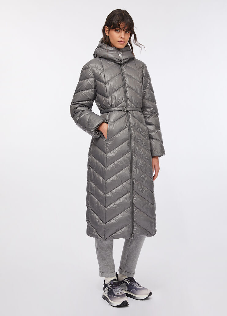 Long down jacket with hood steel Liu Jo - large image number 0