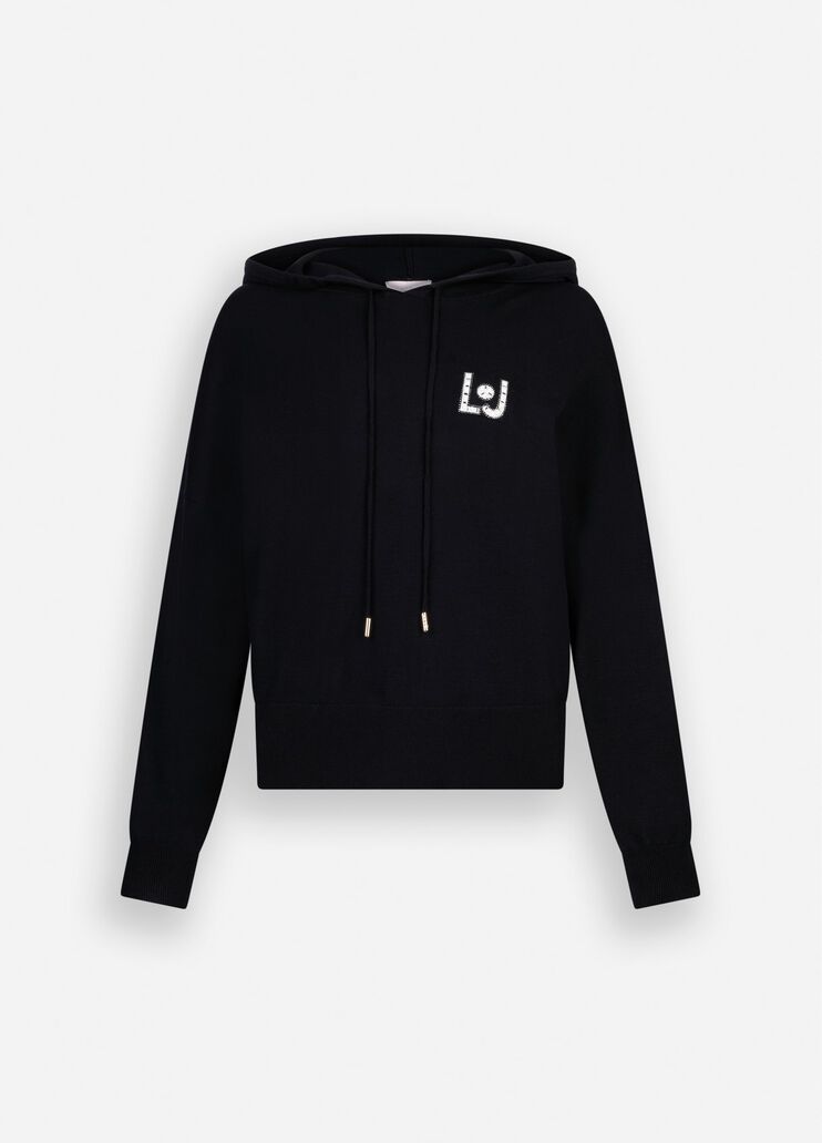 Knit sweatshirt black Liu Jo - large image number 6 Knit sweatshirt black Liu Jo - large image number 6