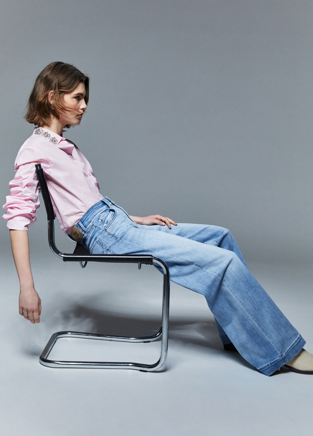 Flare-Jeans mit Strass Denim Liu Jo - large image number 2