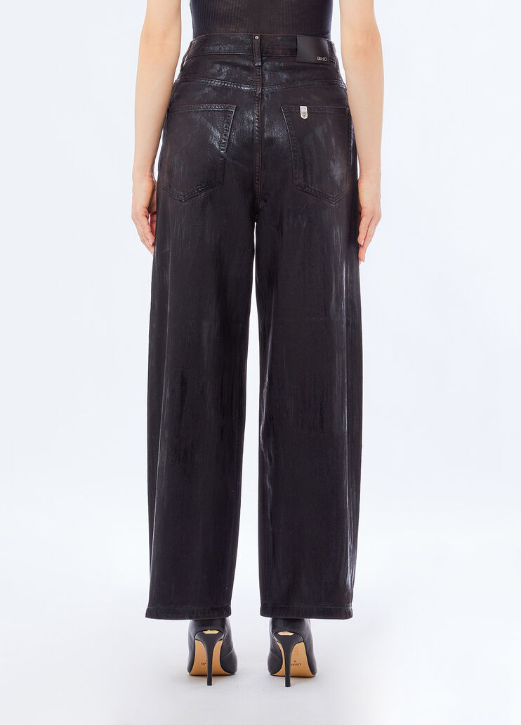 Flare-Jeans mit Beschichtung Brauner Denim Liu Jo - medium
