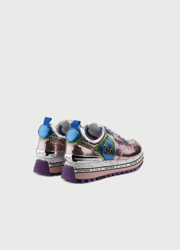 Metallic platform sneakers Gold/pink Liu Jo - large image number 2