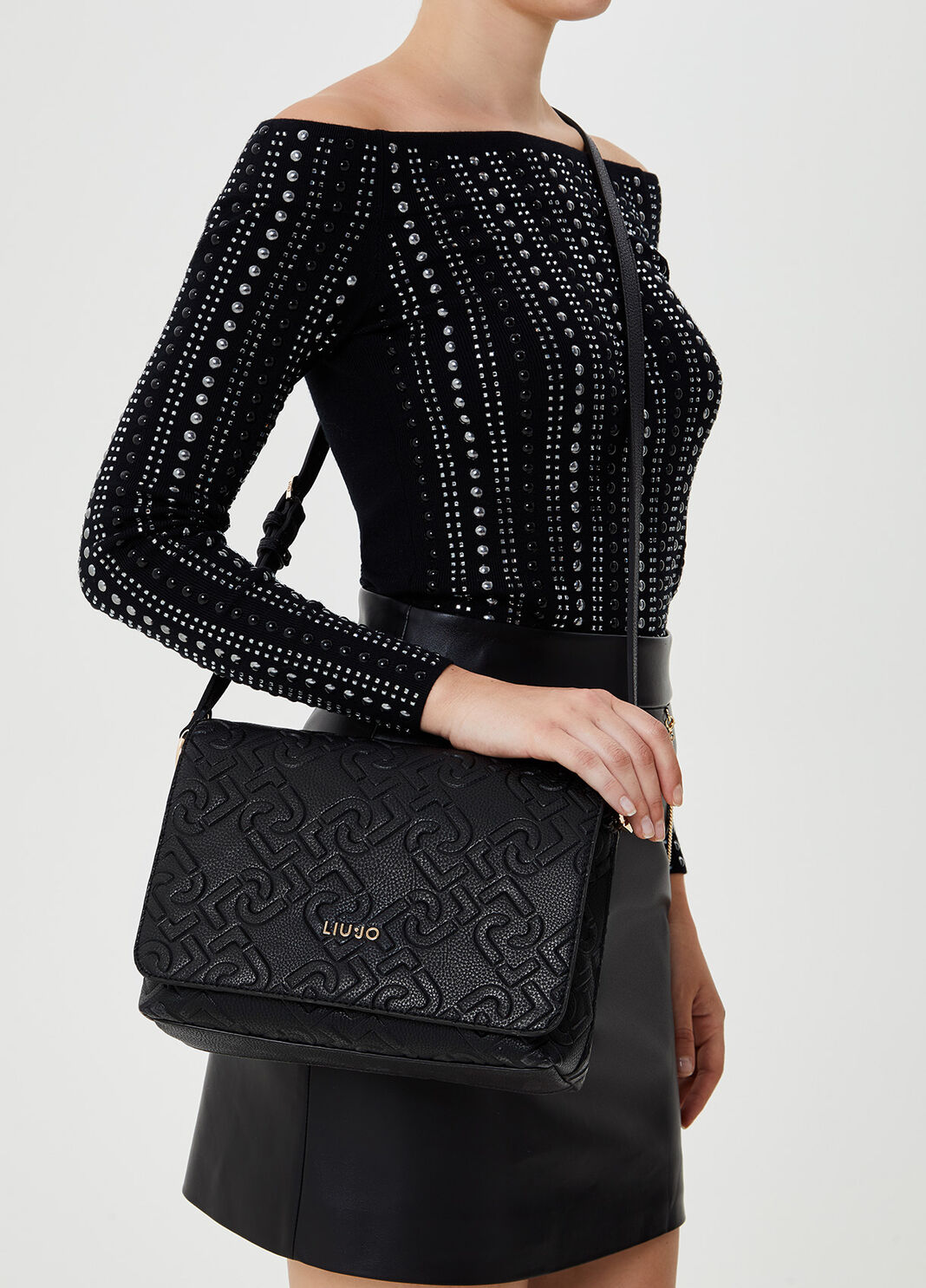 Crossbody bag with logo Black Liu Jo - large image number 1