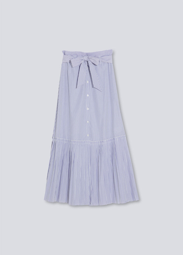 Langer Rock mit Streifen Weiß/Azurblau Liu Jo - large image number 4 Langer Rock mit Streifen Weiß/Azurblau Liu Jo - large image number 4