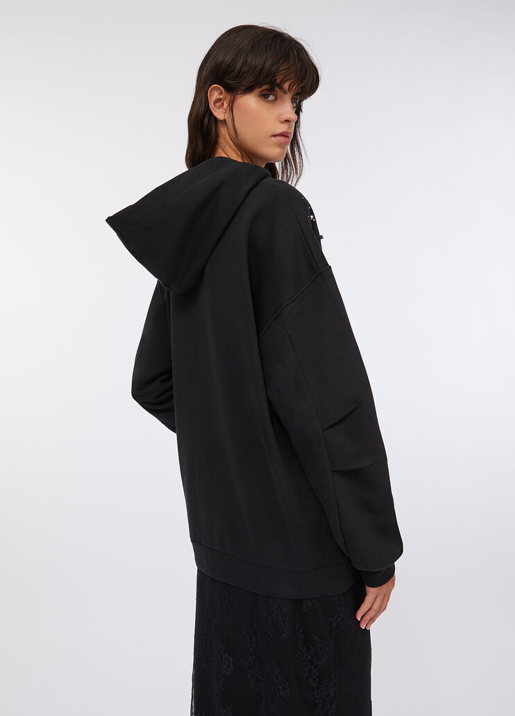 Baumwollsweatshirt mit Strass Schwarz Liu Jo - large image number 1