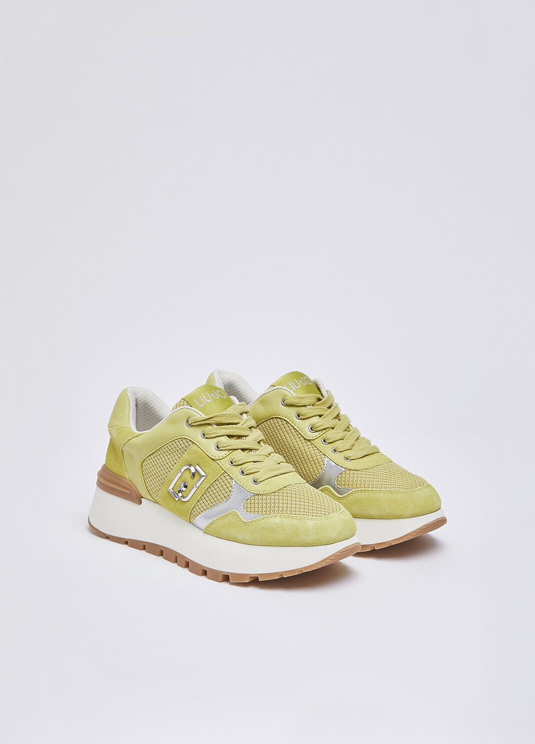 Plateau-Sneaker aus Veloursleder und Mesh gelb Liu Jo - large image number 1