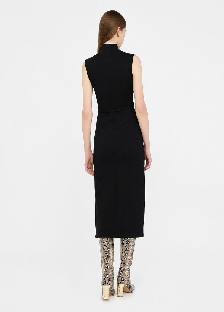 Midi dress with belt black Liu Jo - large image number 1 Midi dress with belt black Liu Jo - large image number 1