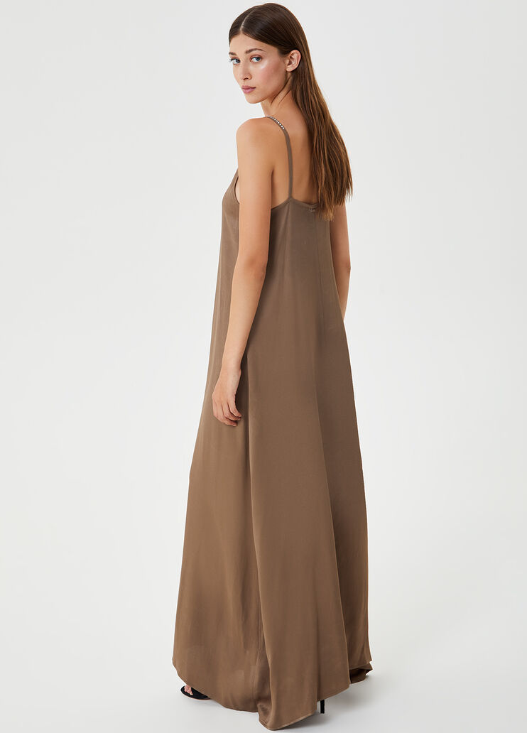 Длинное атласное платье Чёрно-коричневый Liu Jo - large image number 1