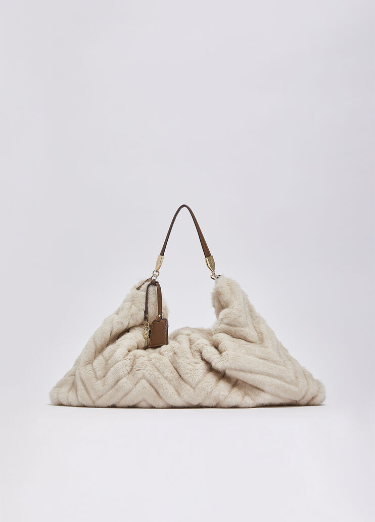 Large bag in faux fur cream Liu Jo - medium
