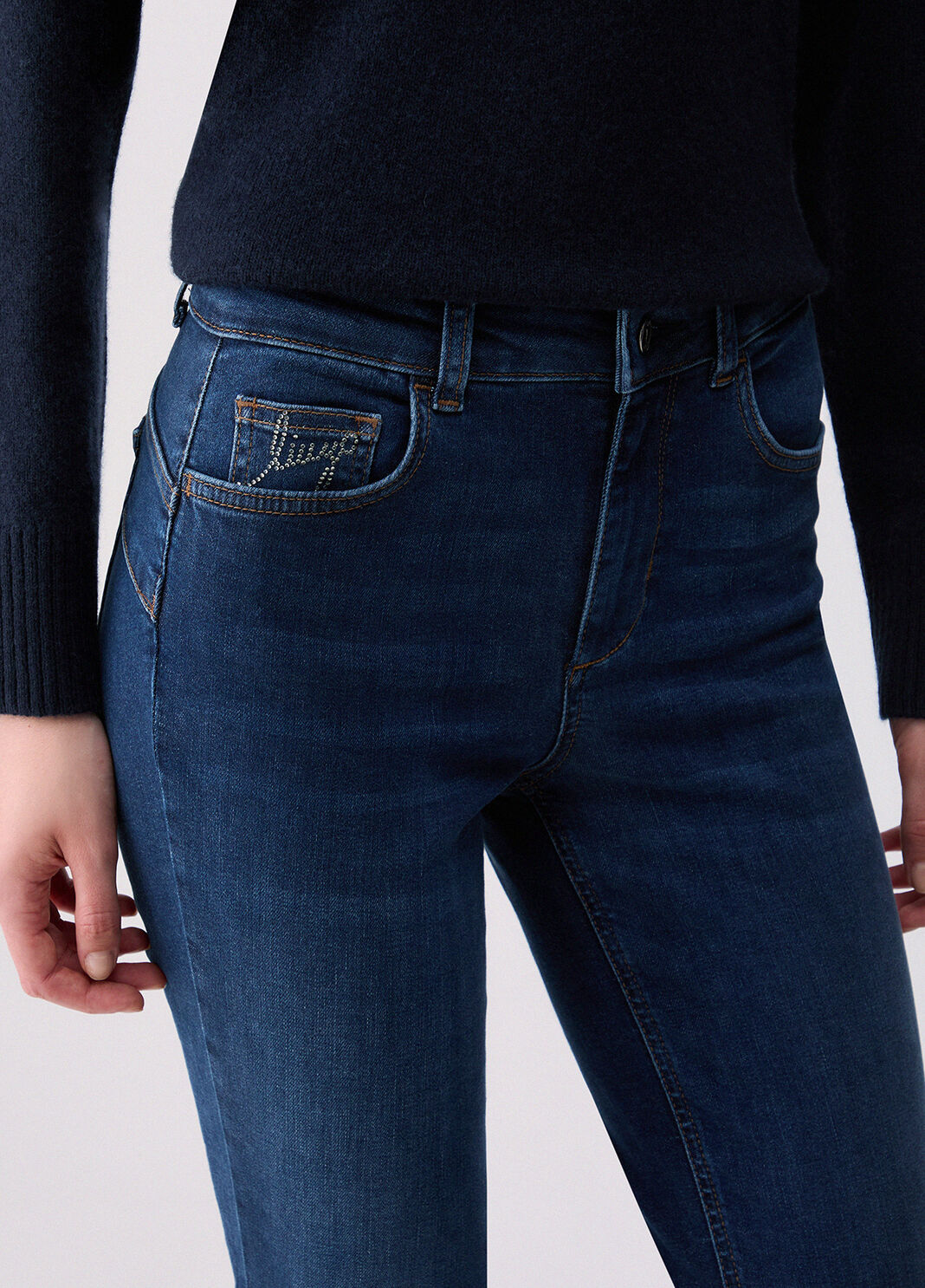 Skinny jeans with embellishments dark denim Liu Jo - large image number 4