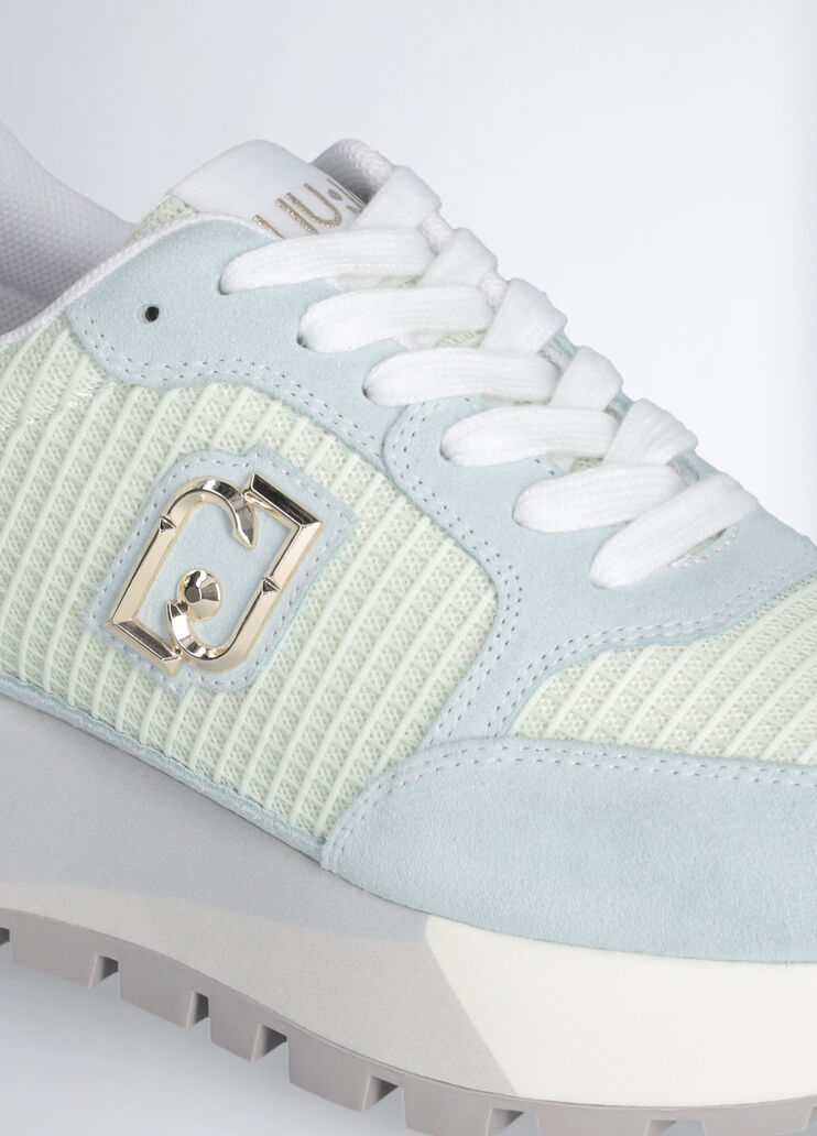 Suede and mesh platform sneakers mint Liu Jo - large image number 4  Suede and mesh platform sneakers mint Liu Jo - large image number 4