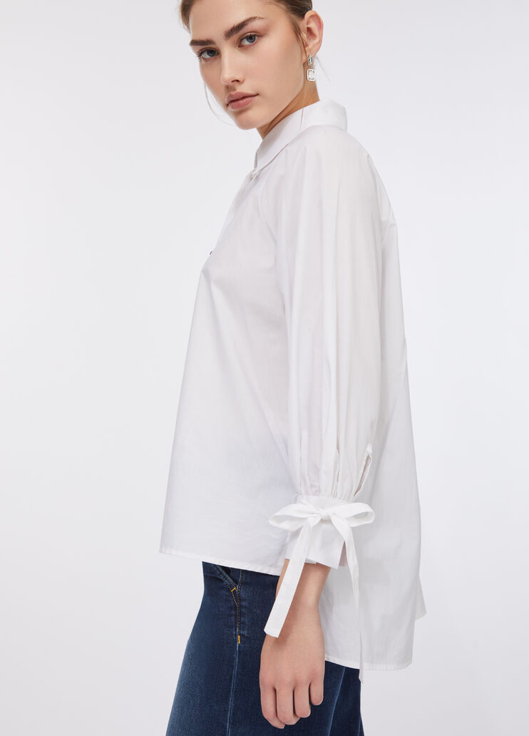 Hemdbluse aus Baumwolle mit Bändern Weiß Liu Jo - large image number 3