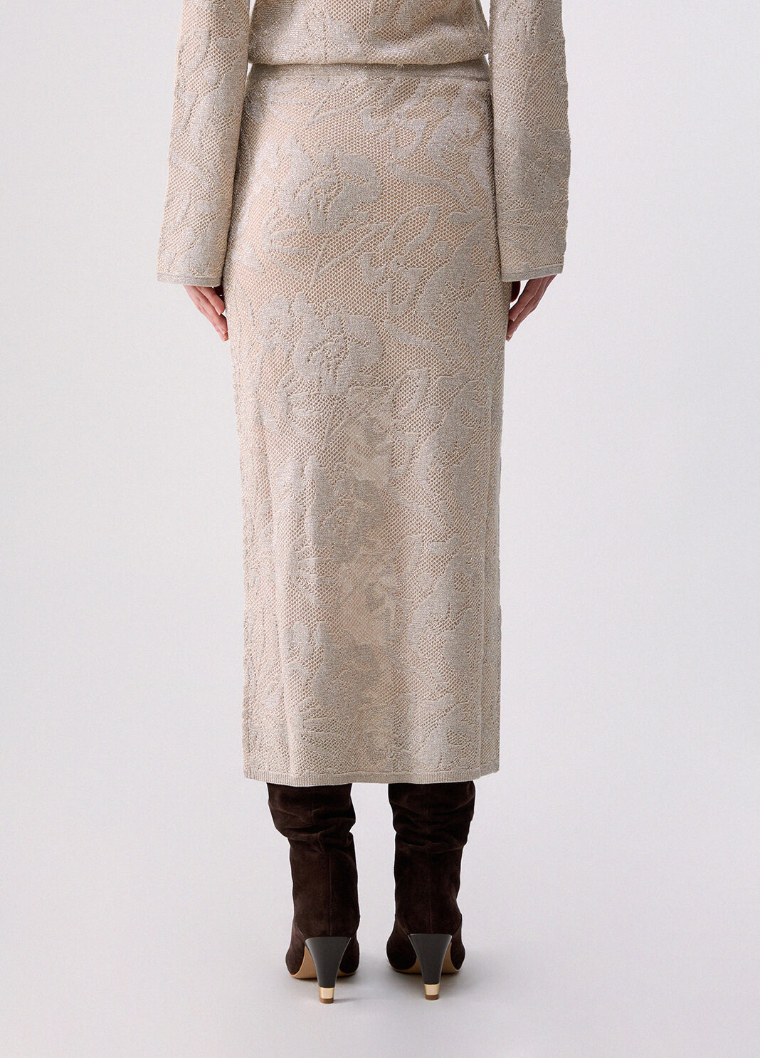 Midi skirt in lace lam&eacute; rope Liu Jo - large image number 1