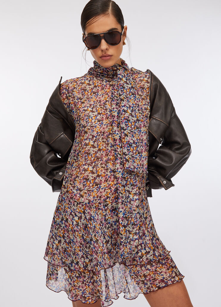 Geblümtes Chiffon-Seidenkleid Geblümt Liu Jo - medium