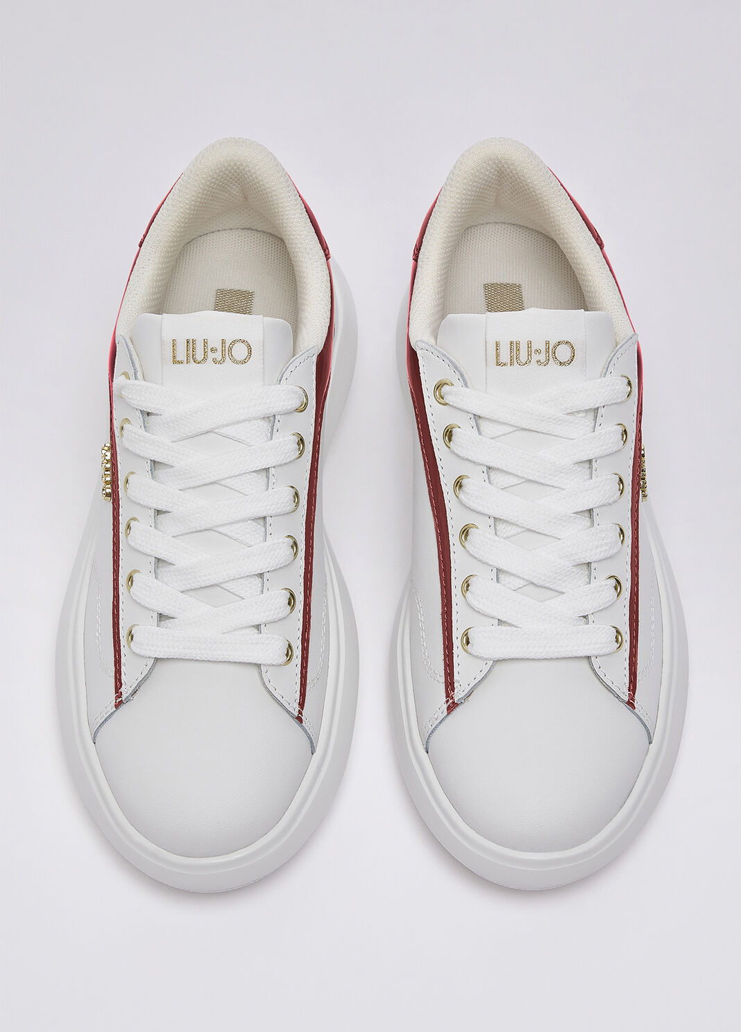 Leather sneakers white/red Liu Jo - large image number 3