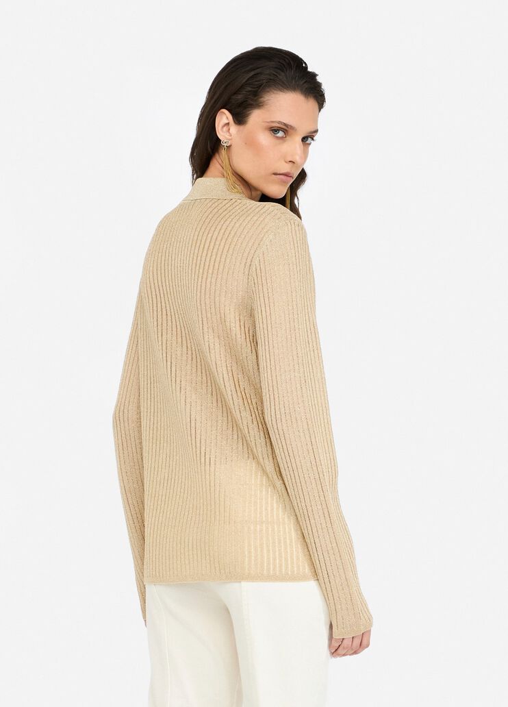 Lurex® knit shirt gold Liu Jo - large image number 1 Lurex® knit shirt gold Liu Jo - large image number 1