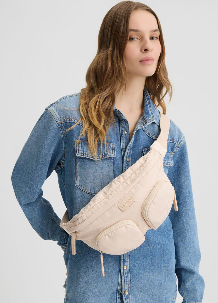 Large nylon pouch bag light gold colour Liu Jo - medium Large nylon pouch bag light gold colour Liu Jo - medium