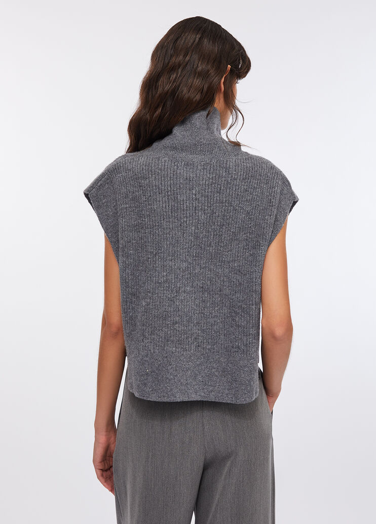 100% wool vest with bejewelled embroidery grey Liu Jo - large image number 1