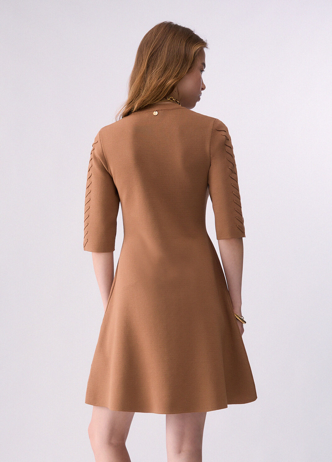 Abito in maglia fit & flare beige Liu Jo - large image number 1