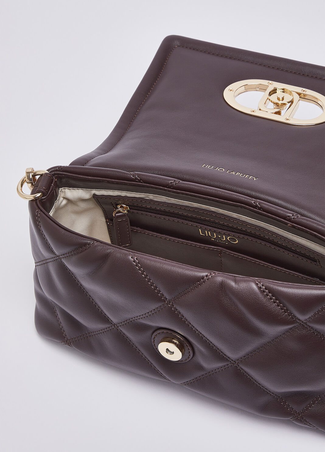 Medium LaPuffy Bag with Quilted Design aubergine Liu Jo - large image number 6