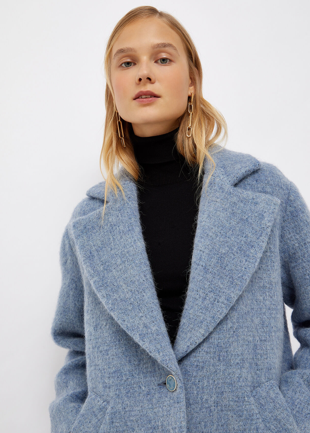 alpaca wool blend coat