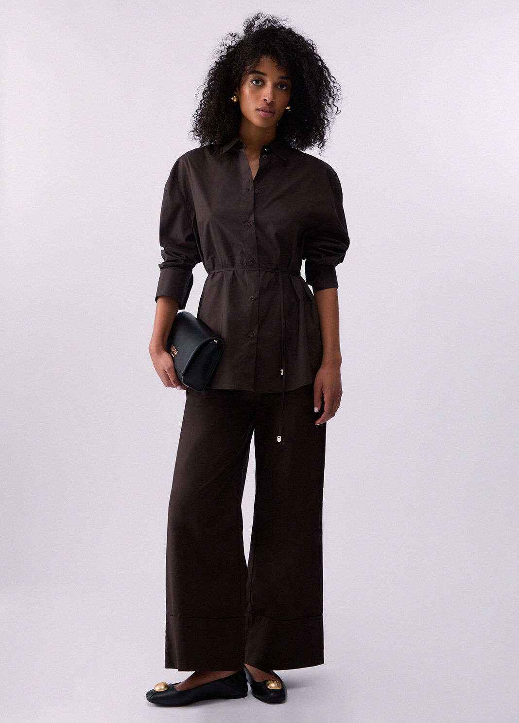 Poplin shirt dark brown Liu Jo - large image number 5