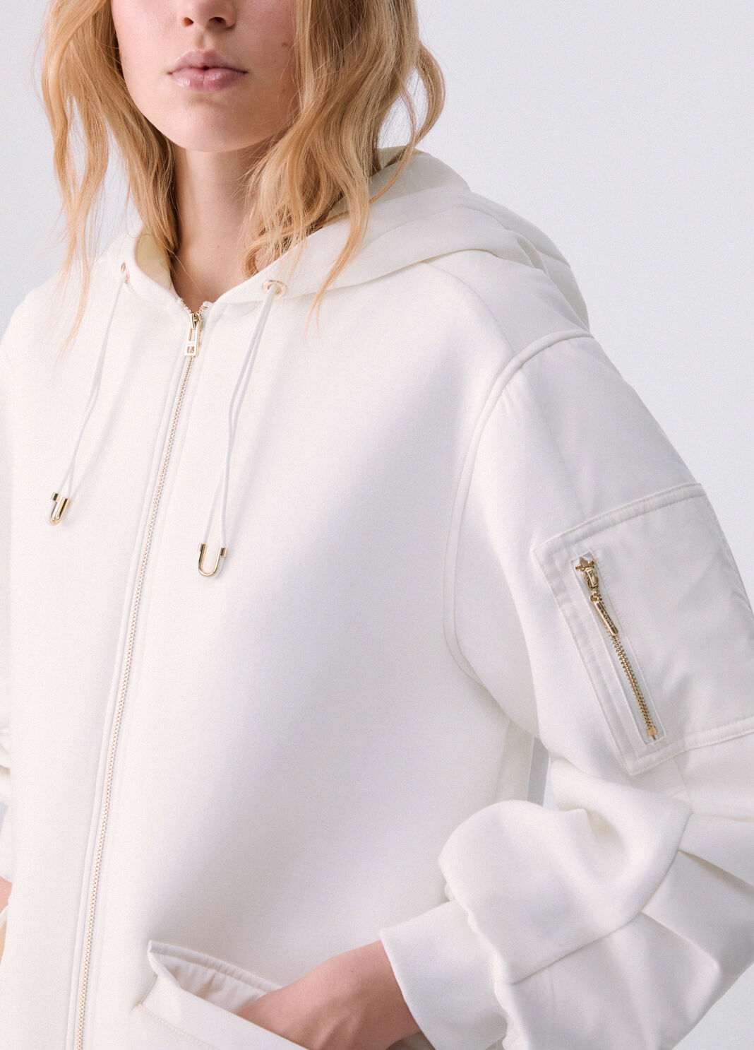 Blouson oversize avec capuche blanc laine Liu Jo - large image number 4